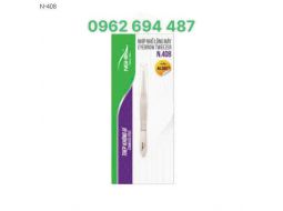 Kềm Nghĩa N.408 - Nhíp Nhổ Lông Mày Đầu Ngang Inox Mạ Vàng Trắng Ánh Kim
